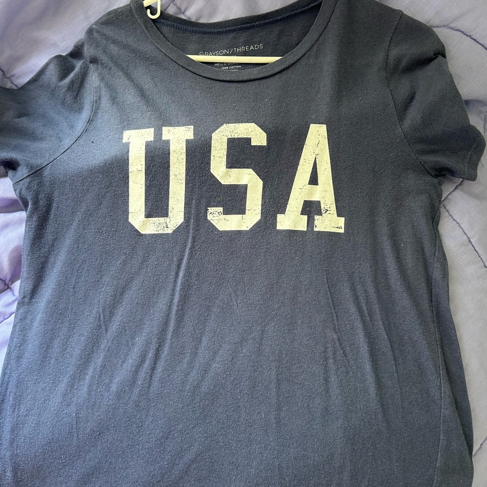 Navy Blue USA Graphic T-Shirt